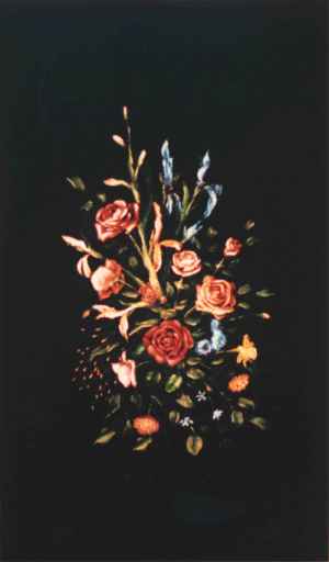 Bouquet de fleurs sur velour